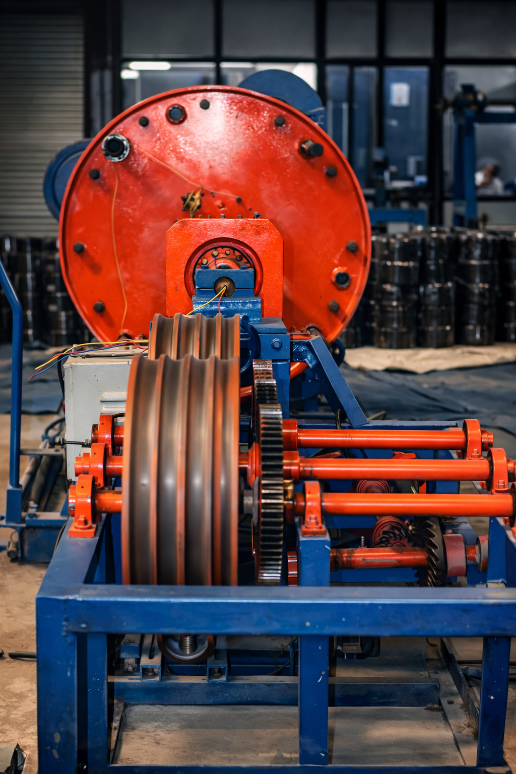 Industrial cable machinery inside the Vita Cable factory